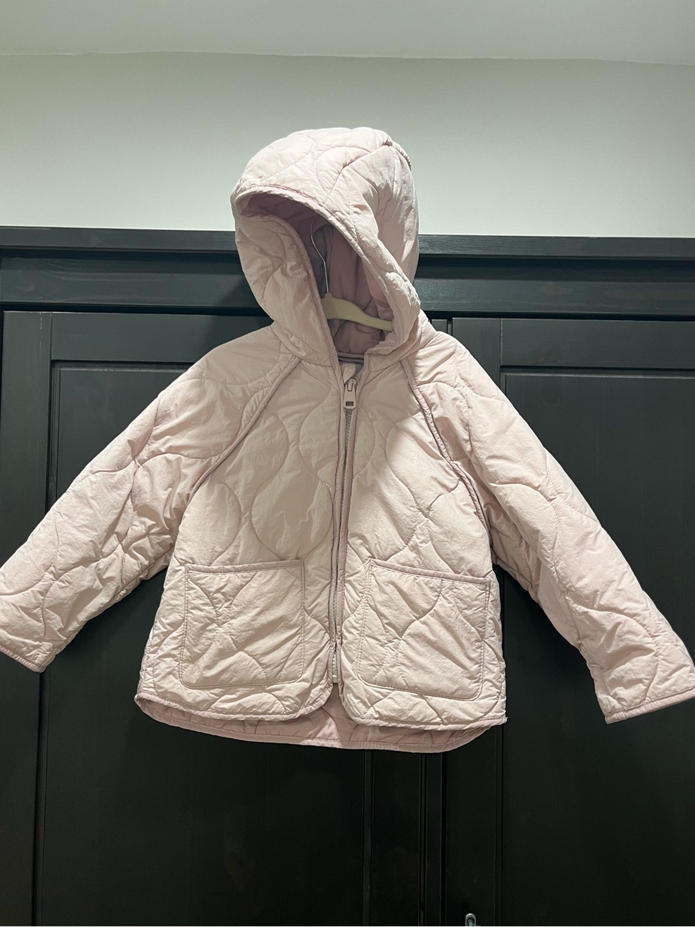 Zara Girls Pale Pink Quilted Hooded Puffer Jacket
